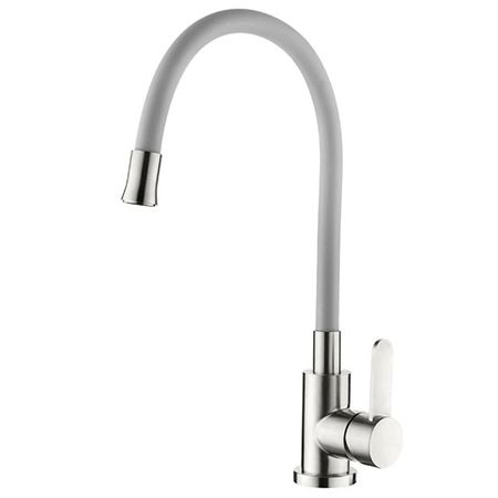 смеситель для кухни LEDEME L74004-9 гибкий излив 175мм серый