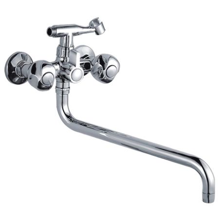 смеситель для ванны LEDEME L2726 поворотный излив 342мм цинк хром