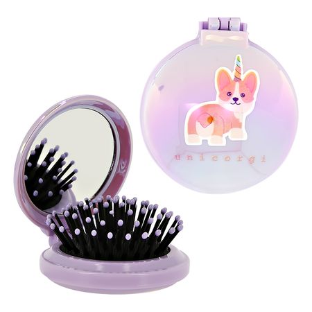 Расческа для волос с зеркалом MISS PINKY с принтом корги, оранжевая машинки мокас наклей и раскрась оранжевая