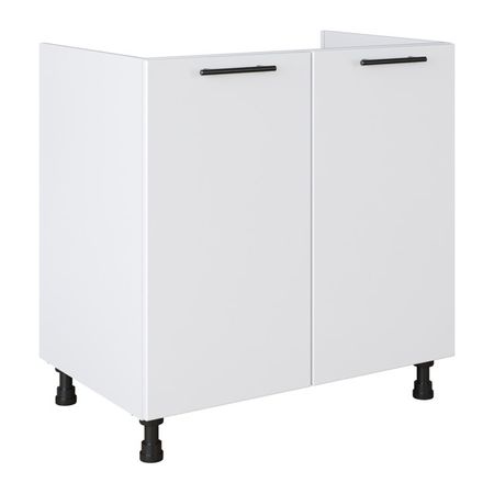 кухонный шкаф напольный для мойки Белый лед 820х800х504мм 2 двери МДФ/ЛДСП