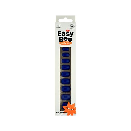 Набор накладных ногтей с клеевыми стикерами EASYBEE NAIL DAY Deep Blue 12 шт + клеевые стикеры 24 шт