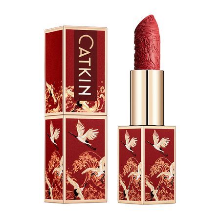 Помада для губ CATKIN SEMI-MATTE LIPSTICK тон CR129 matte red матовая букварь счастья