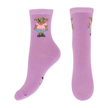 Носки женские MONCHINI BEAR сиреневый 38-40 мишка в платье ластик в чехле bear