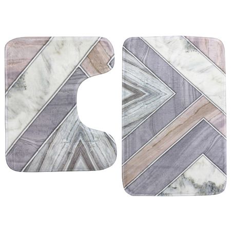 набор ковриков DASCH Fresh Printed Мрамор для ванной 40х60см и для туалета 40х50см серый