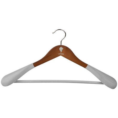 вешалка LEONORD 45см для верхней одежды дерево флокированные коричневый