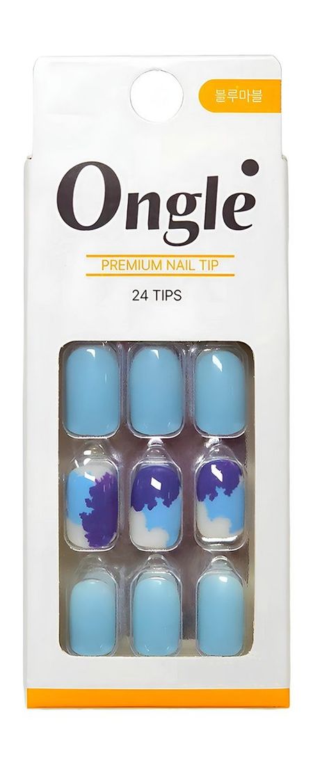 Ongle Premium Nail Tips Set Blue Marble