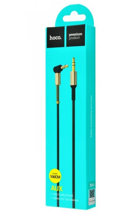 Кабель Hoco UPA02 AUX Spring Audio с микрофоном (3.5mm) на (3.5mm) 200см силиконовый (черный)