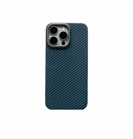 Чехол-накладка Luxo Life+ Magsafe для Apple iPhone 16 Pro Max пластиковый узкое плетение черно-синий в полоску