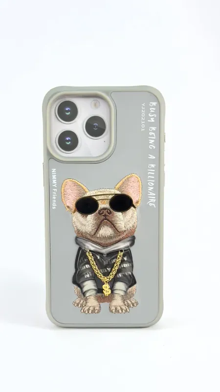 Чехол-накладка Nimmy Friends Purple Little Rich Tycoon для Apple iPhone 16 Pro полиуретан (серый)