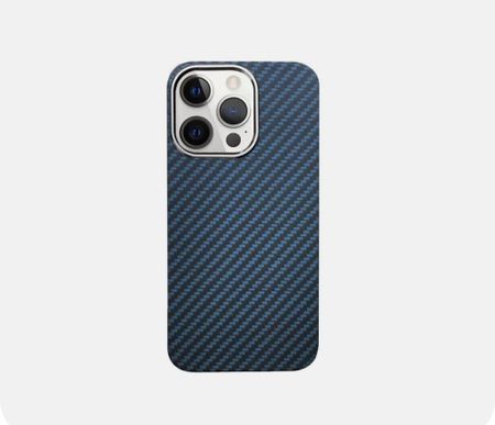 Чехол-накладка Kzdoo Kevlar Case для iPhone 14 Pro карбоновый (черно-синий в полоску)