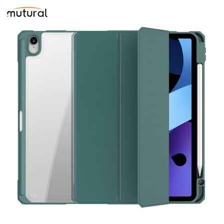 Чехол-книжка Mutural Folio Case для Apple iPad Air 4/5 и Air 11 (2024/2025), с подставкой и отделением под стилус (темно-зеленый)