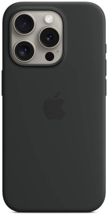 Чехол-накладка Silicone Case with MagSafe для iPhone 15 Pro силиконовый (черный)