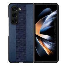 Чехол-накладка Raigor Inverse Aix Series для Samsung Galaxy Z Fold 5 искусственная кожа (синий)