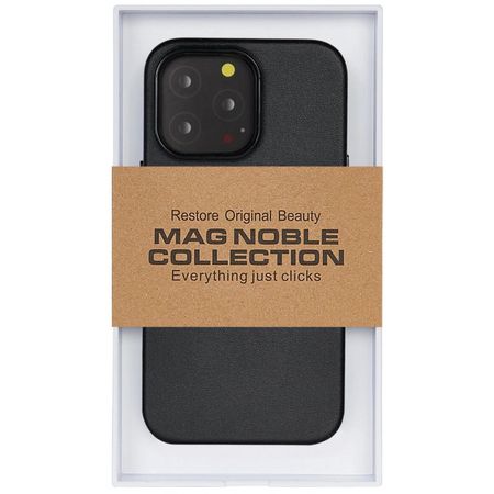 Чехол-накладка Kzdoo Mag Noble Collection MagSafe Series для Apple iPhone 14 Pro искусcтвенная кожа (черный)