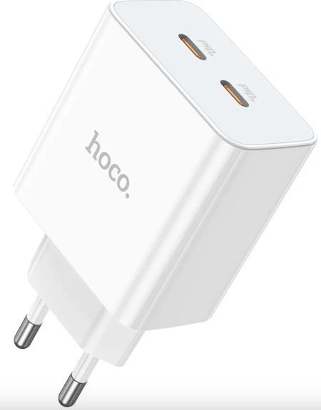 Сетевое зарядное устройство Hoco (C108A) Leader PD 35W/QC3.0 charger (EU) (белый)