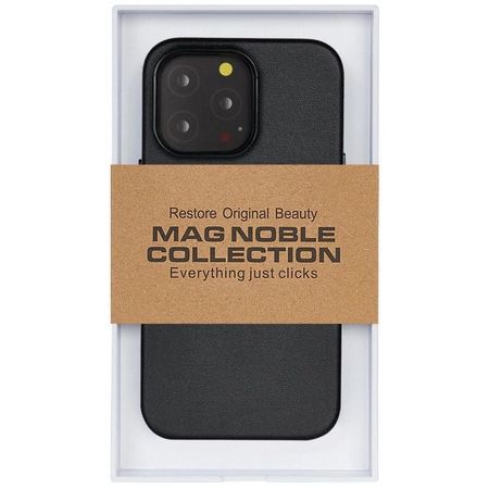 Чехол-накладка Kzdoo Mag Noble Collection MagSafe для Apple iPhone 14 Pro искусcтвенная кожа (карбоновый черный)
