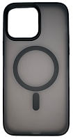Чехол-накладка Mosbros Mag Comfortable для Apple iPhone 15 Pro пластиковый прозрачно-черный (черная рамка)