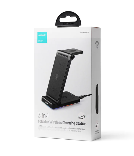 Док-станция Joyroom JR-WQNO1 3 в 1 Foldable Wireless Charger для AirPods/iPhone/Apple Watch (черный)