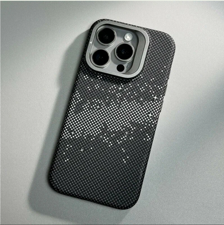 Чехол-накладка Keephone Seanova Magsafe для Apple iPhone 16 Pro Max пластиковый шахматное плетение/узор черно-белый