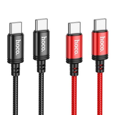 Кабель Hoco X89 Wind (Type-C) на (Type-C) 3A/60W 100см тканевая оплетка (красный)