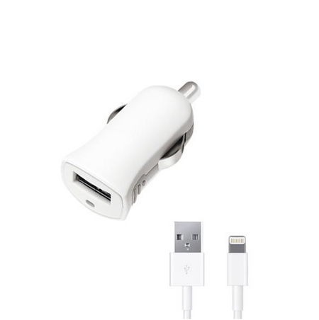 Автомобильное зарядное устройство Deppa (11250) 8-pin 1000mA (USB) на (Lightning) MFi 120 см (White)