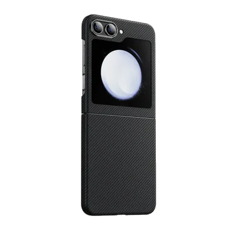 Чехол-накладка Benks для Samsung Galaxy Z Flip 5 карбоновый (кевлар) черно-серый в полоску