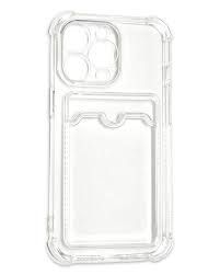 Чехол-накладка Card Case для iPhone 13 Pro Max силикон c держателем для карт (прозрачный)
