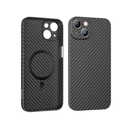 Чехол-накладка Hoco Magnetic для iPhone 14 Plus пластиковый (карбоновый черный)