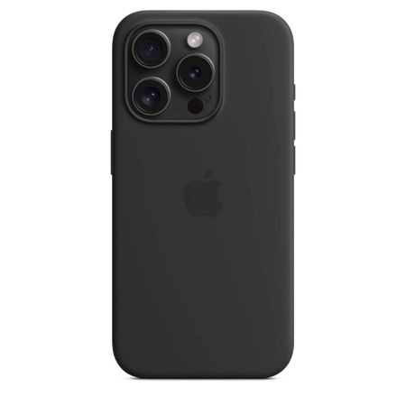 Чехол-накладка Silicone Case with MagSafe для iPhone 15 Pro Max силиконовый (черный)
