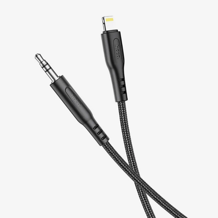 Кабель Hoco UPA18 Digital audio (3.5mm) на (Lightning) 100см нейлоновая оплетка (черный)