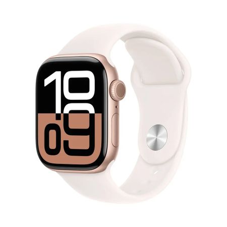 Смарт-часы Apple Watch Series 10 42mm Rose Gold Aluminum Case with Light Blush Sport Band (M/L) 1roll animal series laser gold pet tape cute butterfly panda whale masking tape decorative scrapbook stickers journal aesthetic