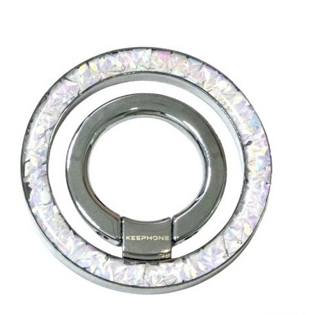 Магнитный держатель-кольцо Keephone Magglitter Dazzling для Apple iPhone (белый)
