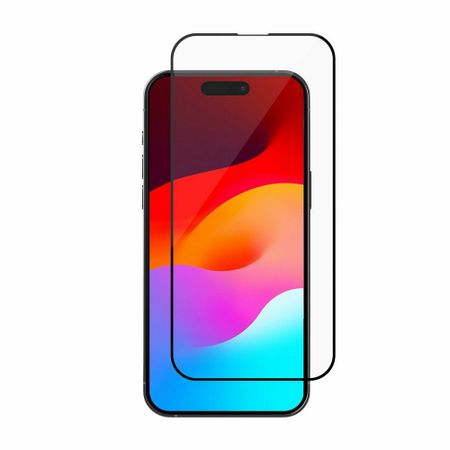 Защитное стекло Tempered Glass для Apple iPhone 15 Pro цветное (черная рамка)