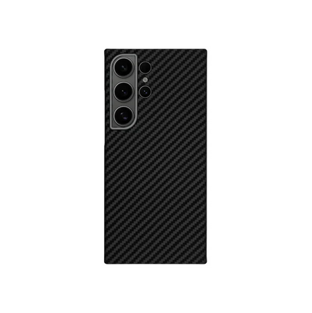 Чехол-накладка Kzdoo Keivlar Case для Samsung Galaxy S24 Ultra карбоновый (титаново-серый в полоску)