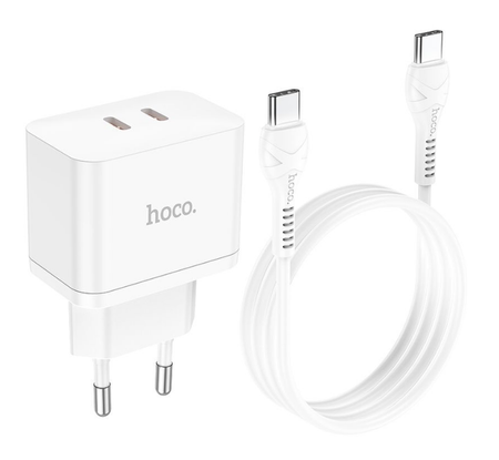 Сетевое зарядное устройство Hoco (N29) Triumph Charger PD 35W + кабель Type-C/Type-C 1m (белый)
