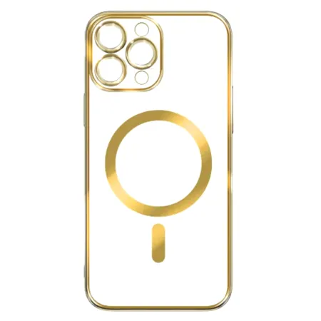 Чехол-накладка Case Magnetic Pro Magsafe для Apple iPhone 14 Pro Max пластиковый (золотая рамка)