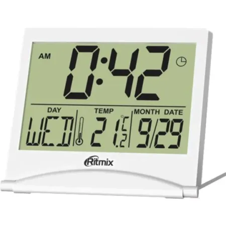 Часы-будильник Ritmix CAT-042 с метеостанцией (белый)