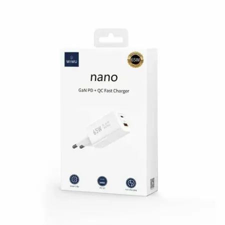 Сетевое зарядное устройство WIWU Nano GaN 65W USB/Type-C (Wi-U012) (белый)