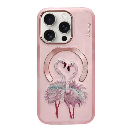 Чехол-накладка Nimmy Fantasy Animal Series/Flamingo Magsafe для Apple iPhone 16 Pro Max полиуретан (розовый) 1roll animal series laser gold pet tape cute butterfly panda whale masking tape decorative scrapbook stickers journal aesthetic