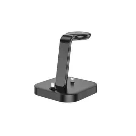 Док-станция Hoco CW43 Graceful 3 в 1 для AirPods/iPhone/Apple Watch (черный)