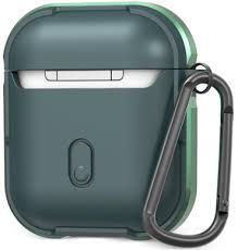 Чехол WiWU Defense Armor для AirPods 2 противоударный с карабином (зеленый) для карточек на молнии с карабином лама пвх 12×9 12 10832 8