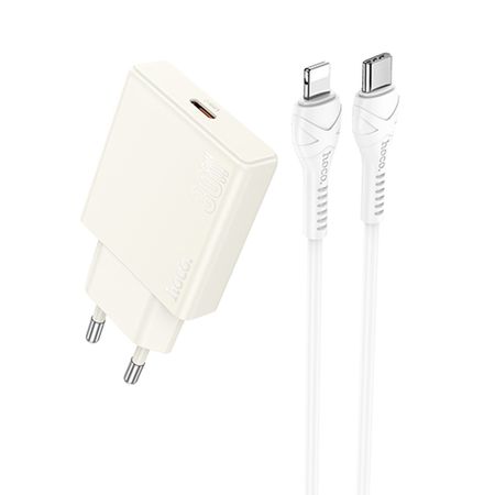 Сетевое зарядное устройство Hoco (N44) Biscuit Type-C PD 30W (бежевый)