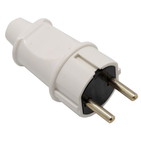 вилка штепсельная РЕАЛЬНАЯ ЭЛЕКТРИКА АВС пластик с/з 005Б 16А белый