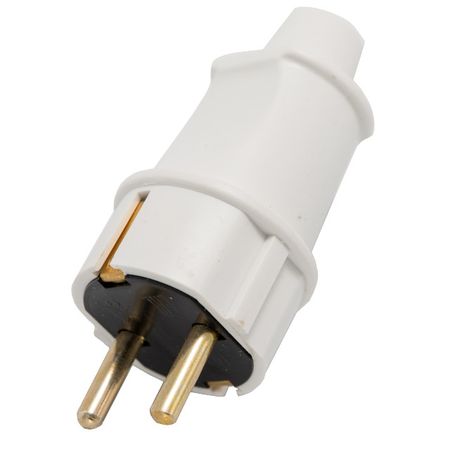 вилка штепсельная РЕАЛЬНАЯ ЭЛЕКТРИКА АВС пластик б/з 006Б 16А белый