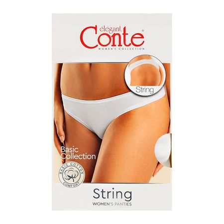 Трусы женские CONTE ELEGANT BASIC COLLECTION стринги white 102/L людмила васильевна доманская право лево верх низ тесты с наклейками