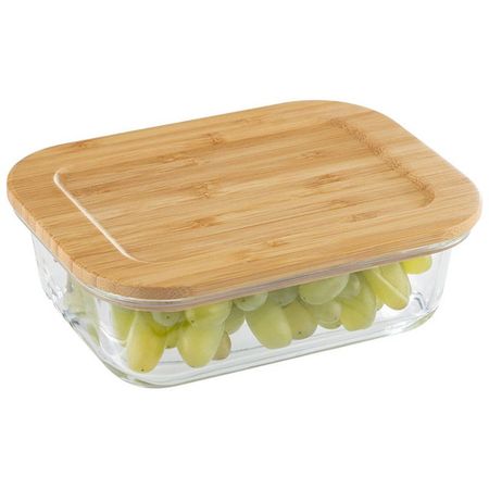 контейнер для продуктов LEONORD Bambu 1л 20х15,1х6,6см прямоуг. жаропр.стекло, бамбук сумочка плюшевая капибара мордочка 20х15 12 0832 202405 b2