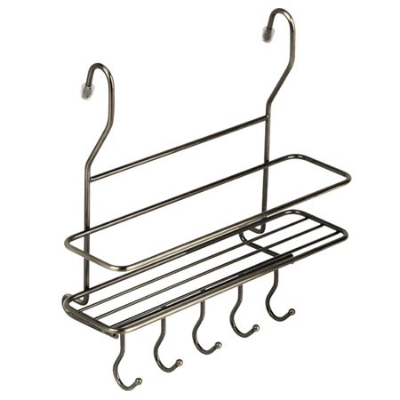 полка для рейлинг с крючками 265х100х270мм античная бронза