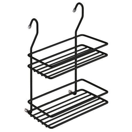 полка для рейлинга 2х ярусная 202х128х285мм черный матовый