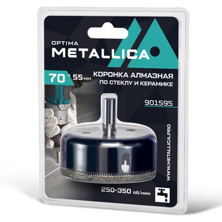 коронка алмазная METALLICA Optima по стеклу и плитке 70x55мм