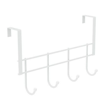 вешалка надверная 4 крючка ВНД4 370х226х105мм металл белая